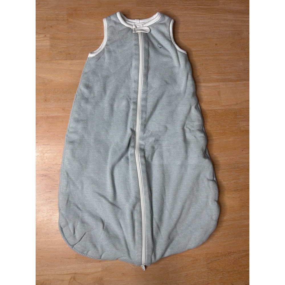 MORI Grey White Striped Bamboo Organic Cotton Baby Sleep Sack 1.5 TOG 0-6M